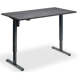 Single Motor Sit Stand Desk - Rize Mono - Anthracite Frame - Anthracite Sherman Oak Top - Studio Image