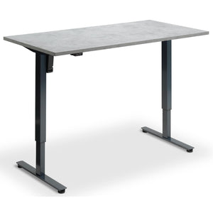 Single Motor Sit Stand Desk - Rize Mono - Anthracite Frame - Light Concrete Top - Studio Image