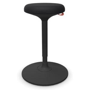 Sit Stand Desk Stool - Viasit Cloonch - Black Base - Black Alba 1147 Seat Fabric - Studio Image
