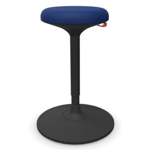 Sit Stand Desk Stool - Viasit Cloonch - Black Base - Ink Blue Bondai 1182 Seat Fabric - Studio Image