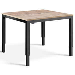 Small Adjustable Meeting Table - Altura Mini - Black Frame - Timber Top