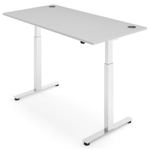 Smart Adjustable Desk - NeoActiv2 - White Frame - Light Grey Top - Studio Image