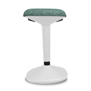 Stand Up Seat - Viasit Younit - Tele-Grey Base - Green Rivet 1261 Seat Fabric - Studio Image