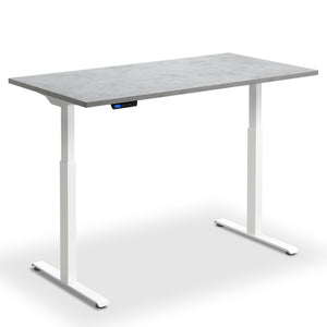 Standing Desk 160cm Width - Rize 160 - White Frame - Light Concrete Top - Studio Image