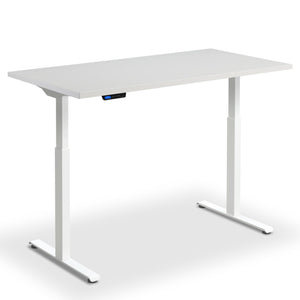 Standing Desk 160cm Width - Rize 160 - White Frame - Light Grey Top - Studio Image