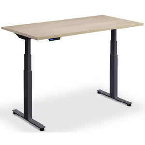 Standing Desk Custom Size - Rize-Fit - Anthracite Frame - Natural Oak Top - Studio Image
