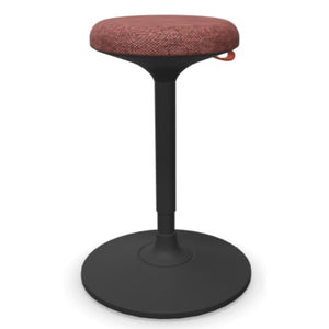 Standing Desk Stool - Viasit Cloonch - Black Base - Red Brown Rivet 1257 Seat Fabric - Studio Image