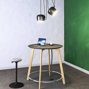 Standing Desk Stool - Viasit Cloonch - Shown with a Round Table