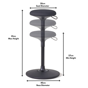 Standing Desk Stool - Viasit Cloonch Dimensions