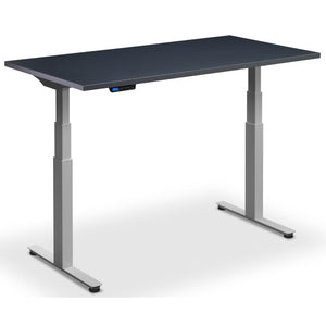 Standing Desk with Bicycle - Rize Spin - Silver Frame - Anthracite Top - Studio Image