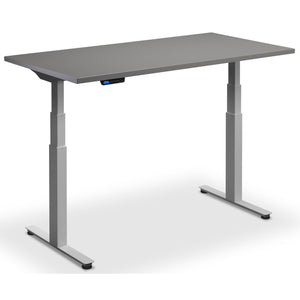 Standing Desk with Bicycle - Rize Spin - Silver Frame - Graphite Top - Studio Image