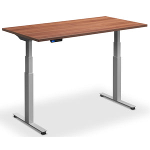 Standing Desk with Bicycle - Rize Spin - Silver Frame - Natural Dijon Walnut Top - Studio Image