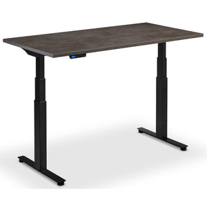 Standing Desk with Bike - Rize Spin - Black Frame - Dark Concrete Top - Studio Image