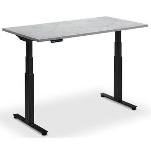 Standing Desk with Bike - Rize Spin - Black Frame - Light Concrete Top - Studio Image