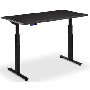 Standing Desk with Bike - Rize Spin - Black Frame - Soft Black Top - Studio Image