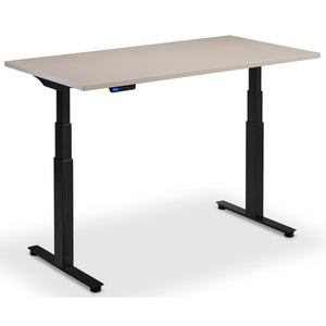 Standing Desk with Bike - Rize Spin - Black Frame - Stone Top - Studio Image