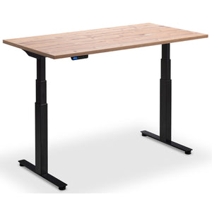Standing Desk with Bike - Rize Spin - Black Frame - Timber Top - Studio Image