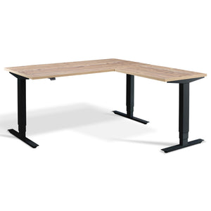 Standing L Desk - Advance Corner - Black Frame - Timber Top - Studio Image