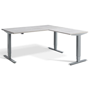 Standing L Desk - Advance Corner - Silver Frame - Cascina Pine Top - Studio Image