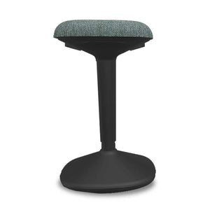 Standing Seat - Viasit Younit - Black Base - Grey Green Rivet 1258 Seat Fabric - Studio Image