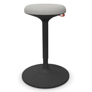 Stool For Standing Desk - Viasit Cloonch - Black Base - Grey Alba 1145 Seat Fabric - Studio Image