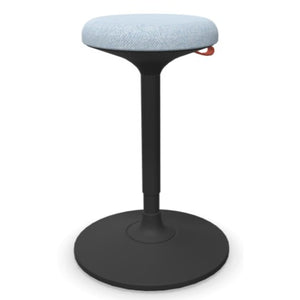 Stool For Standing Desk - Viasit Cloonch - Black Base - Light Blue Era 1244 Seat Fabric - Studio Image