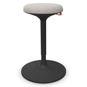 Stool For Standing Desk - Viasit Cloonch - Black Base - Light Grey Era 1245 Seat Fabric - Studio Image