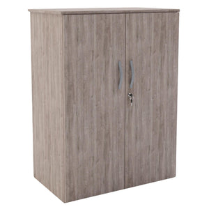 Storage Cupboard for Office - Revilo - Medium Cabinet - Grey Oak - Studio Image
