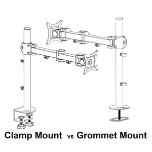 Strata 1 Monitor Arm - Clamp Mount and Grommet Mount Difference