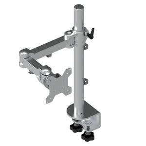 Strata Single Monitor Stand - Silver Colour - Side Mount Shown