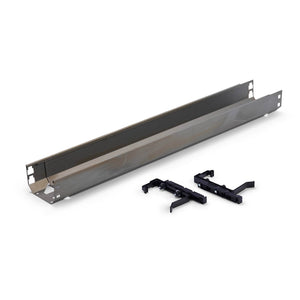 Tray Under Desk for Cable Management - Raw Steel with Brackets - Studio Image