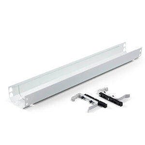 Tray Under Desk for Cable Management - White with Brackets - Studio Image