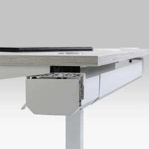 Under Desk Cable Management Tray End Caps - White Colour - Attached Under the Desk