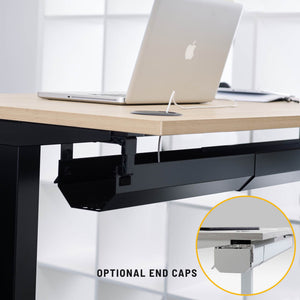 Under Desk Cable Tray - Attached below the desk with optional end caps