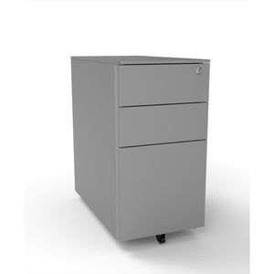 Under Desk Pedestal Drawers - Slim - in silver front right view