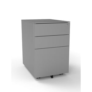 Under Desk Storage Drawers - Standard - in silver front right view