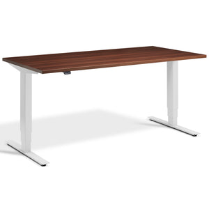 Walnut Adjustable Desk - Masta Desk - Natural Dijon Walnut Top - Light Grey Frame - Studio Image