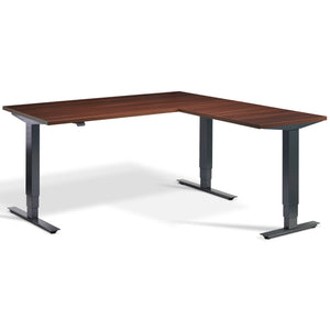 Walnut Corner Standing Desk - Masta Corner - Natural Dijon Walnut Top - Anthracite Frame - Studio Image