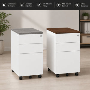 Wooden topper for desk pedestals available in 10 finishes and 2 sizes