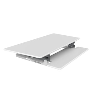 Yo Yo Desk 120 - White Colour - Folded Front Side View Studio Image