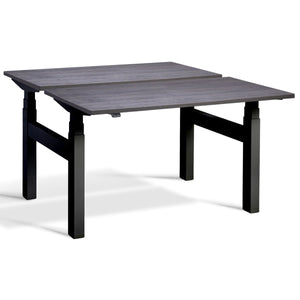 Duo Sit Stand Desk Anthracite Sherman Oak Top Black Frame