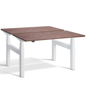 Lavoro Duo Standing Desk Ferro Bronze Top White Frame