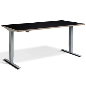 Masta Electrically Height Adjustable Desk - Silver Frame Black Ply Edge Top