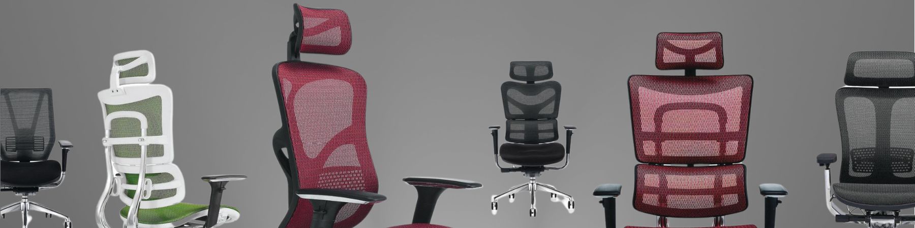 Collection of Hood Seating office chairs viewed from various angles