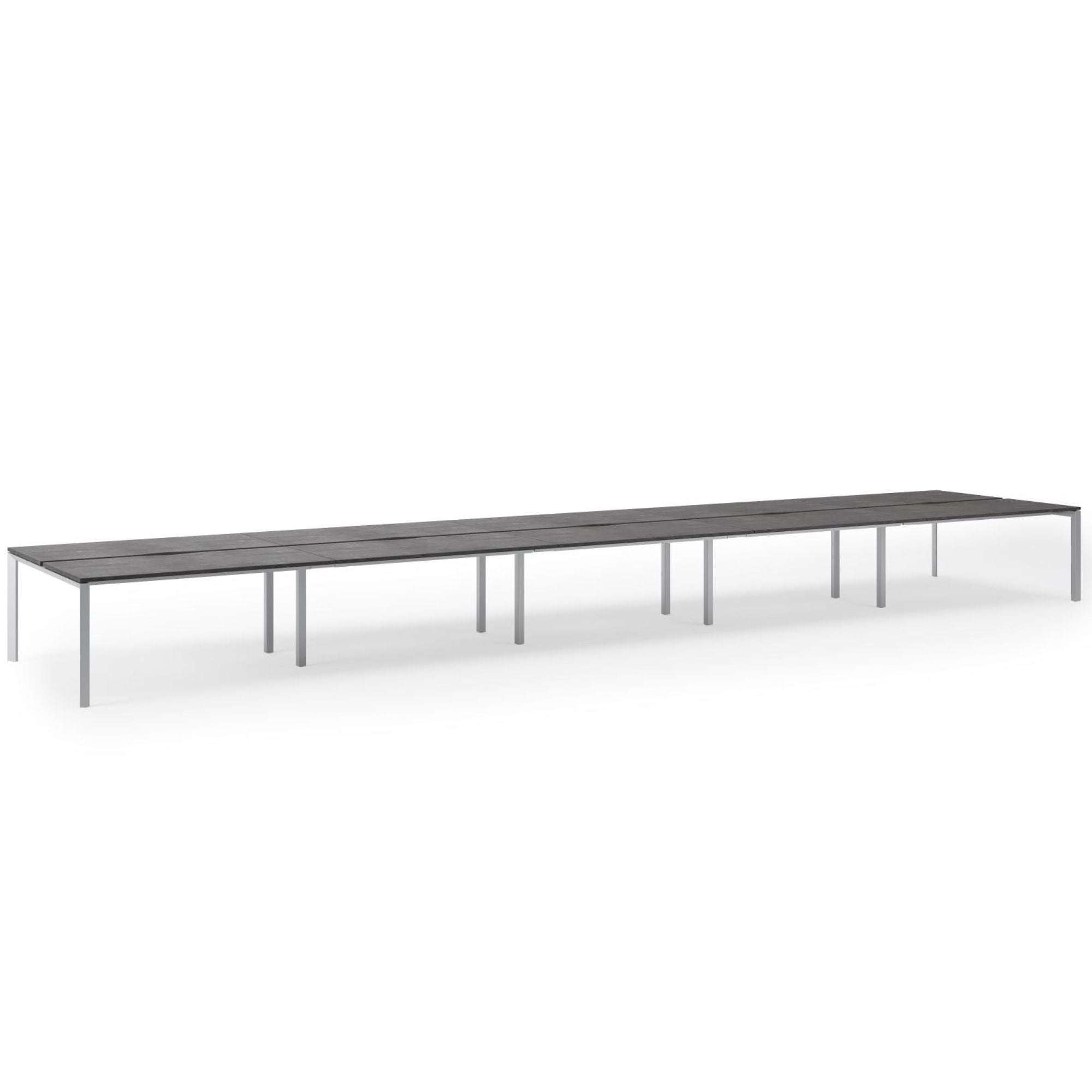 10 Person Bench Desk - Firmo Bench Desk - Angled View Zoomed - Studio Image