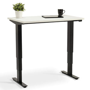 100 cm Height Adjustable Desk - Pacto Desk - Black Frame - White Top