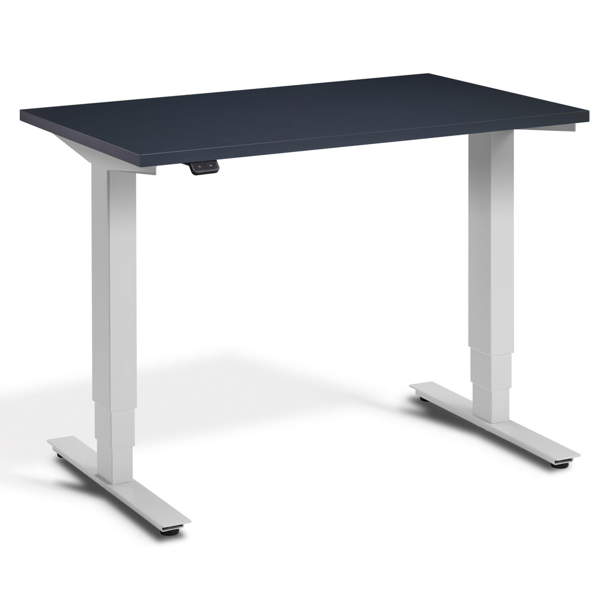 100 cm Height Adjustable Desk - Pacto Desk - Light Grey Frame - Anthracite Top - Studio Image