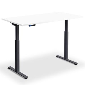 standing desk 100cm width white top anthracite frame front view