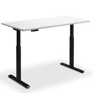 100x60 standing desk cascina pine top black frame view from front