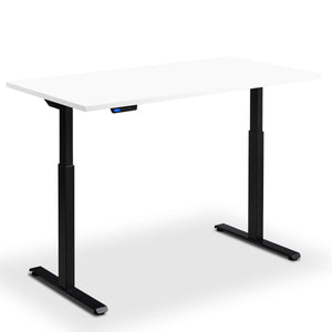 100cm standing desk white top black frame front view
